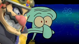 Wario Wafts on Squidward