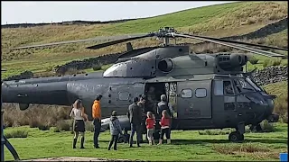 RAF Puma Helicopter at Ravenseat Farm, Our Yorkshire Farm