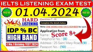 IELTS LISTENING PRACTICE TEST 2024 WITH ANSWERS | 01.04.2024