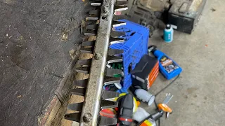 How to sharpen your hedge trimmers! Trimmers not cutting good, watch the video!!