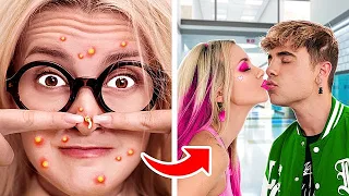 Extreme Makeover From NERD to POPULAR | HOW TO PICK UP A BOY WITH VIRAL HACKS and AMAZON TOOLS