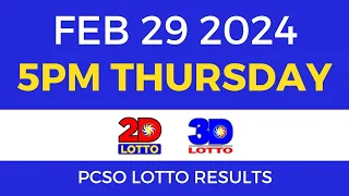 Lotto Result Today 5pm February 29 2024 Swertres Ez2 PCSO