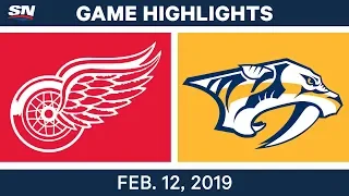 NHL Highlights | Red Wings vs. Predators - Feb 12, 2019