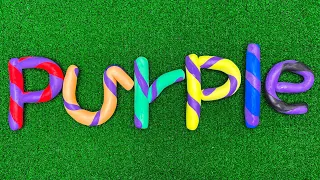 Clay Cracking ASMR video | How to clay cracking Rainbow purple Alphabet 무지개 퍼플 알파벳 점토 부수기