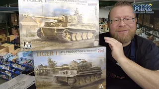 MBK unboxing SPEZIAL - 1:35 Tiger I late + Tiger I mid Carius w/ Zimmerit (Takom 2199, 2200)