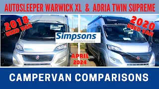 AUTOSLEEPER WARWICK XL and ADRIA TWIN SUPREME Comparisons | Vlog 632