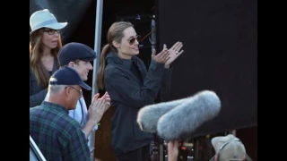 Angelina Jolie on the Set of ‘Unbroken’