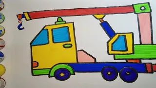 Crane Drawing, Painting and Coloring for kids & Toddlers | How to Draw Easy Painting.