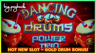 New DANCING DRUMS POWER TRIO! Golden Feature, YES!!