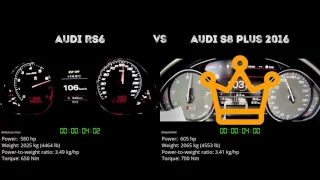 Audi RS6 vs Audi S8 plus 2016 // 0-100 km/h