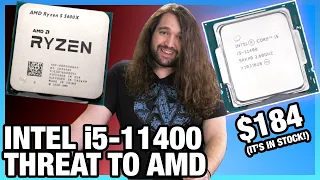 $184 Threat to AMD: Intel i5-11400 CPU Review & Benchmarks vs. R5 3600, 5600X, 11600K