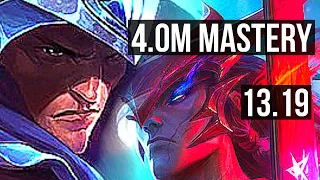 TALON vs YONE (MID) | 4.0M mastery, 6 solo kills, 1100+ games, Legendary | KR Master | 13.19