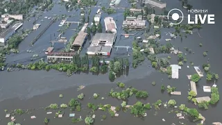 Херсон після затоплення: відео з дрона / Підрив росіянами Каховської ГЕС | Новини.LIVE