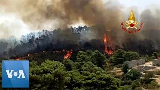 Wildfires Rage in Italy Amid Heat Wave
