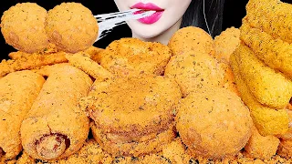 ASMR BHC CHEESE BALL, CORN DOG, FRIES, CHEESE STICK EATING SOUNDS MUKBANG NO TALKING