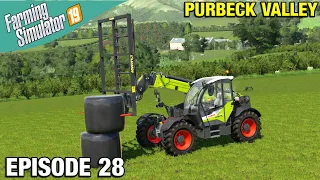 SILAGE BALE WORK Farming Simulator 19 Timelapse - Purbeck Valley Farm FS19 Ep 28