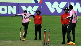 Cricketer's Worst Behaviour while Appealing with Umpire! Kicks stumps and abuses!