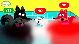 Fox Family go to swim in rainbow water pool Сartoon for kids Adventures #715