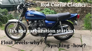 How to set Kz650 float levels and synching the carbs 1.