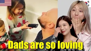 Korean Sisters Reacts to US Cute Dad & Daughter Moments