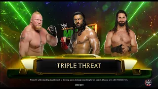Triple Threat - Roman Reigns vs Brock Lesnar vs Seth Rollins - Money In the Bank: WWE2K23 |PC Gaming