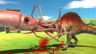 Long Battle  1vs1 ARBS｜Spinosaurus VS Squid --Animal Revolt Battle Simulator