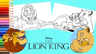 Coloring Disney Simba Mufasa & Sarabi   The Lion King Coloring Pages