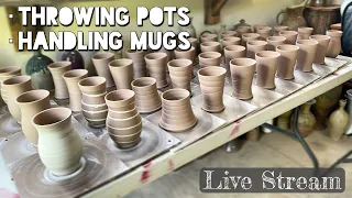 Throwing Pots, Handling Coffee Mugs - Live Stream