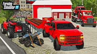 BUILDING "ALL RED" REPO TRUCKS! CUSTOM FLEET! (REPO BUSINESS) | Farming Simulator 22