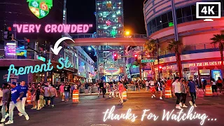 Fremont Street In Las Vegas | Very Crowded | Nightlife In Las Vegas | VLOG | Las Vegas | 4K