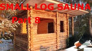 Build a small log sauna/cabin part 8: Making last logs and roof.