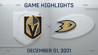 NHL Highlights | Golden Knights vs. Ducks - Dec. 1, 2021