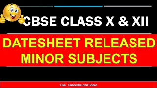 datesheet for minor subjects | cbse | term 1 datesheet | latest update | class 10 | class 12