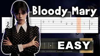 Bloody mary  - Lady Gaga (WEDNESDAY) - EASY Guitar tutorial (TAB & CHORDS)