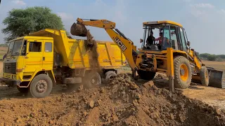 Biggest JCB 3dx Backhoe Fully Loading Mud in Tata 2518 Ex Truck and Tata Truck | Jcb and truck