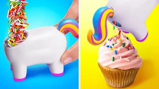 AMAZING UNICORN CHALLENGE || Crazy Rainbow Hacks by 123 GO!