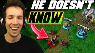 He DOESN'T KNOW these creeps are MINE! - WC3 - Grubby