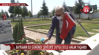 BAYRAMIN İLK GÜNÜNDE ŞEHİTLİKTE DUYGU DOLU ANLAR YAŞANDI