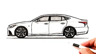 How to draw a Lexus LS car