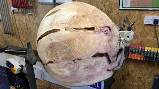 Woodturning a Huge Yew Blank Part 2 - Live!