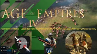 AOE4 Comparison Battle | Upgraded Hand Cannoners with formation VS Upgraded Heavy Melee Cavalry