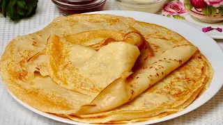 PANCAKES WITHOUT EGGS! Thin pancakes that ALWAYS turn out! Economical recipe