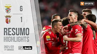 Highlights | Resumo: Benfica 6-1 SC Braga (Liga 21/22 #11)