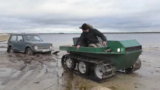 НИВА ПОПАЛА В ПЛЕН НА ПЛЯЖЕ-ЕДЕМ СПАСАТЬ НА САМОДЕЛЬНОМ ВЕЗДЕХОДЕ "ШАЙТАН" ИЛИ ЧЕМ КРУЧЕ ДЖИП...