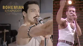BOHEMIAN RHAPSODY • Live Aid - Side by Side | We Will Rock You • Cinetext