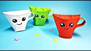 ☕ How to make a cup of A4 paper / DIY gift for mom or girlfriend