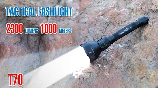 The Best Tactical Flashlight Trustfire T70  2300LM 1000m Range with magnetic clip and rat tail