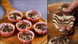 SUPER SOFT MARBLE CUPCAKES RECIPE | CHOCOLATE SWIRL CAKE | EASY CUPCAKE RECIPE | WITHOUT OVEN