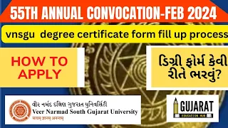 How to Fill Vnsgu Degree Certificate form online |  55th Annual Convocation Feb-2024 |