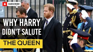 Why is Prince Harry not allowed to salute at queen's funeral